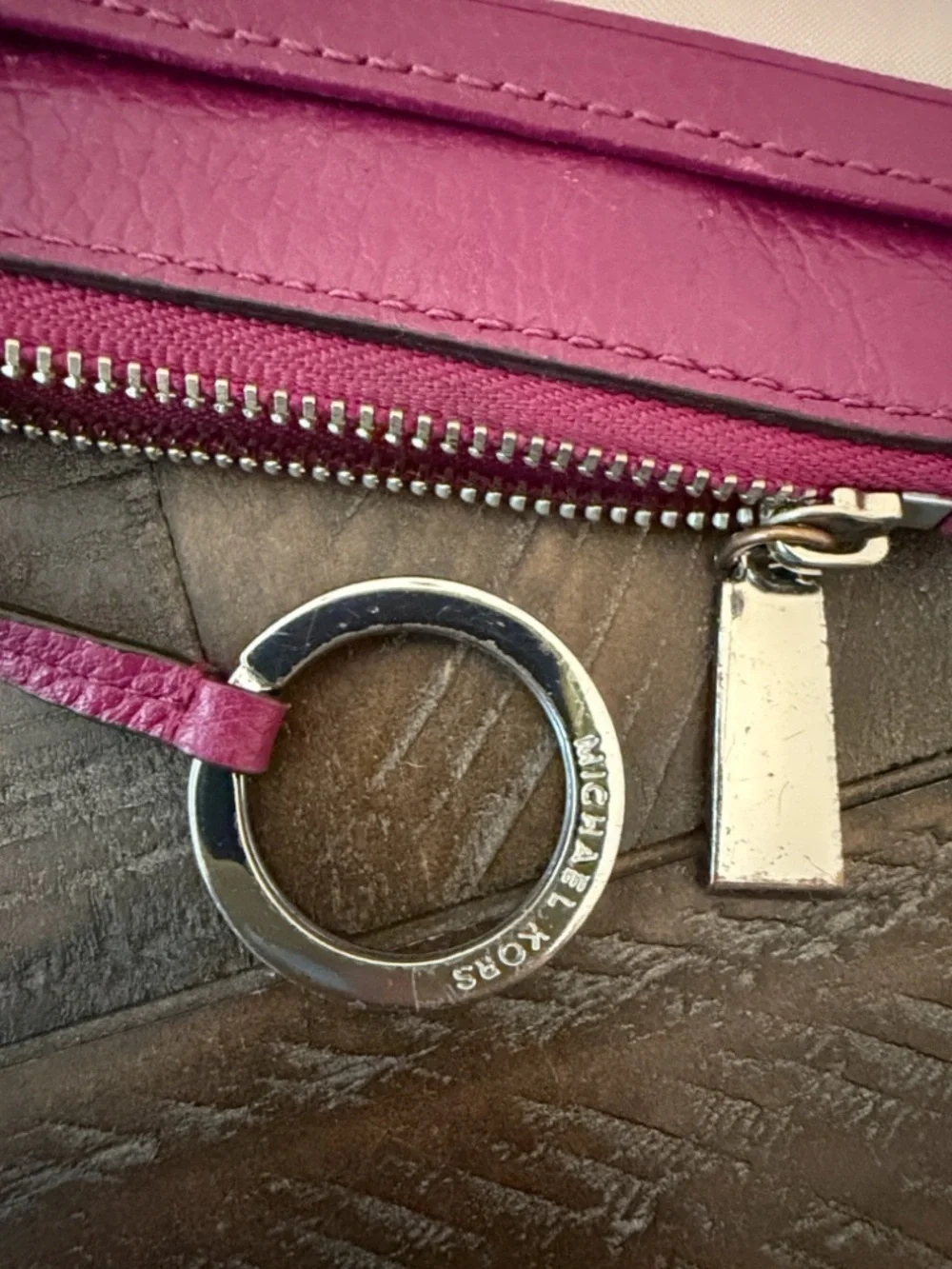 Michael Kors Jet Set Raspberry Saffiano Leather Crossbody with matching wallet